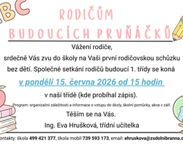 Rodičům budoucích prvňáčků